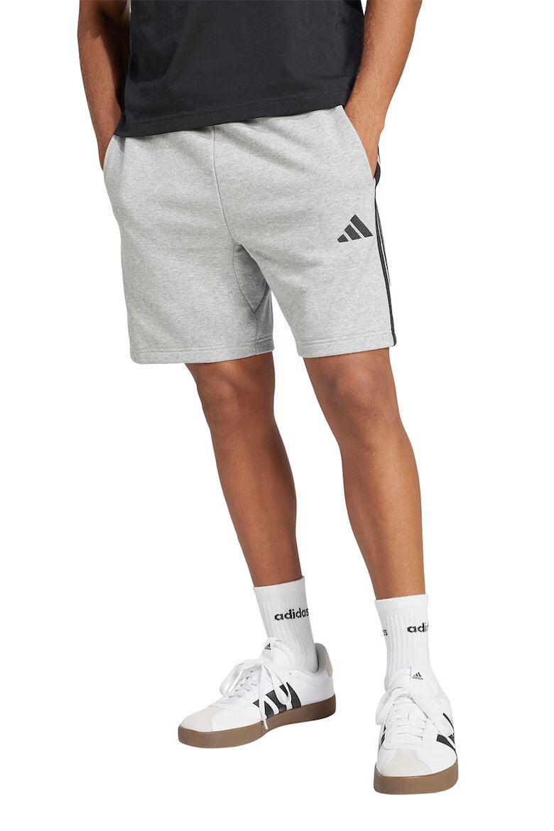 adidas Sportswear Бермуди Essentials с 3 ивици Черен/Светлосив меланж