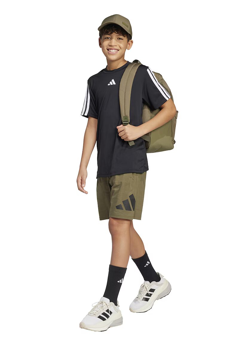 adidas Sportswear Бермуди с лого Черен/Маслинено зелено