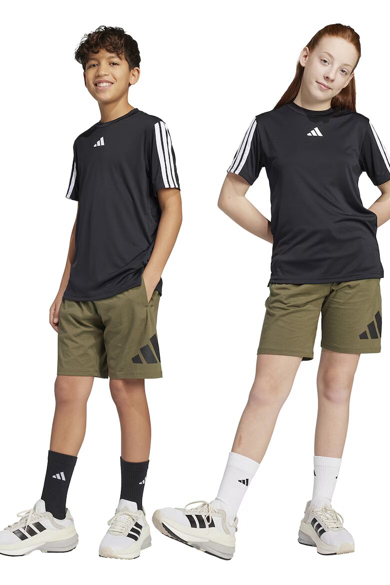 adidas Sportswear Бермуди с лого Черен/Маслинено зелено