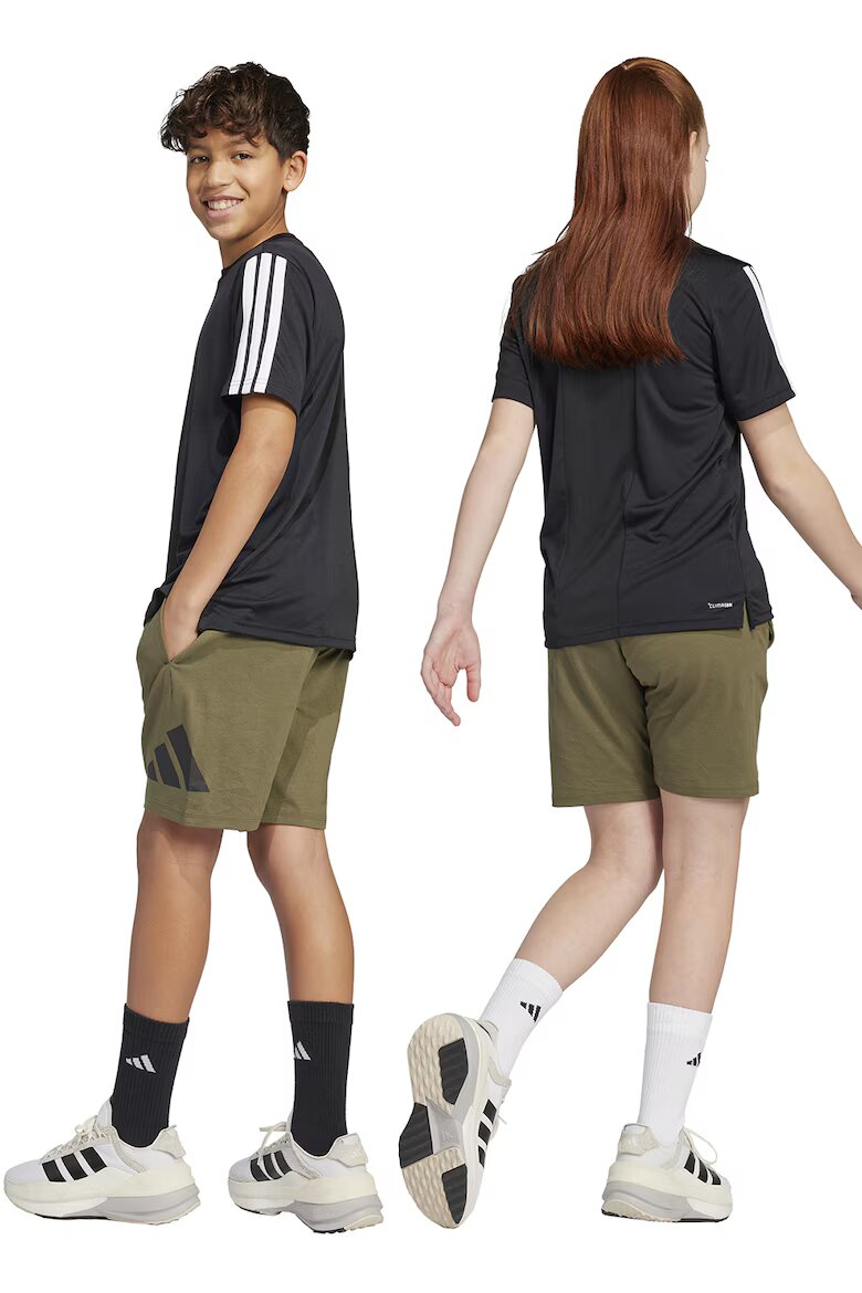 adidas Sportswear Бермуди с лого Черен/Маслинено зелено