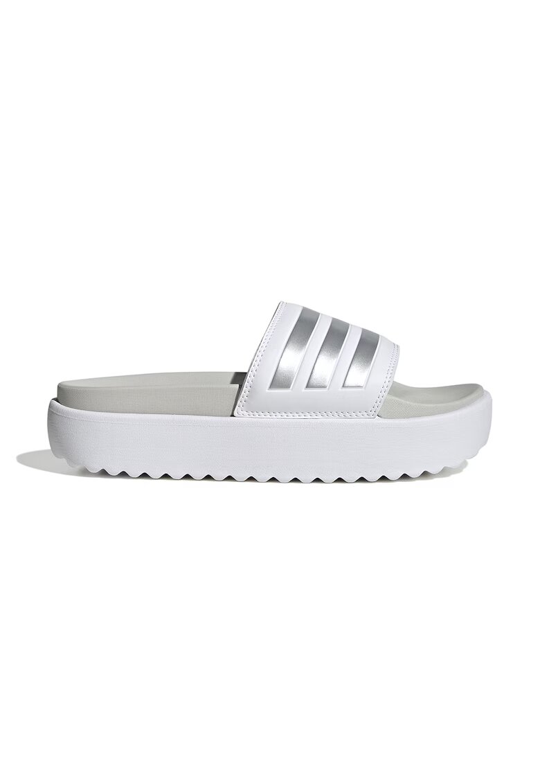 adidas Sportswear Чехли Adilette с платформа и лого - Бял/Сребрист