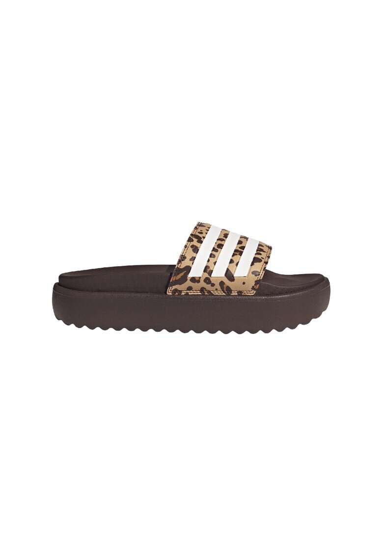 adidas Sportswear Чехли Adilette с платформа и лого - Тъмнокафяв/Камел