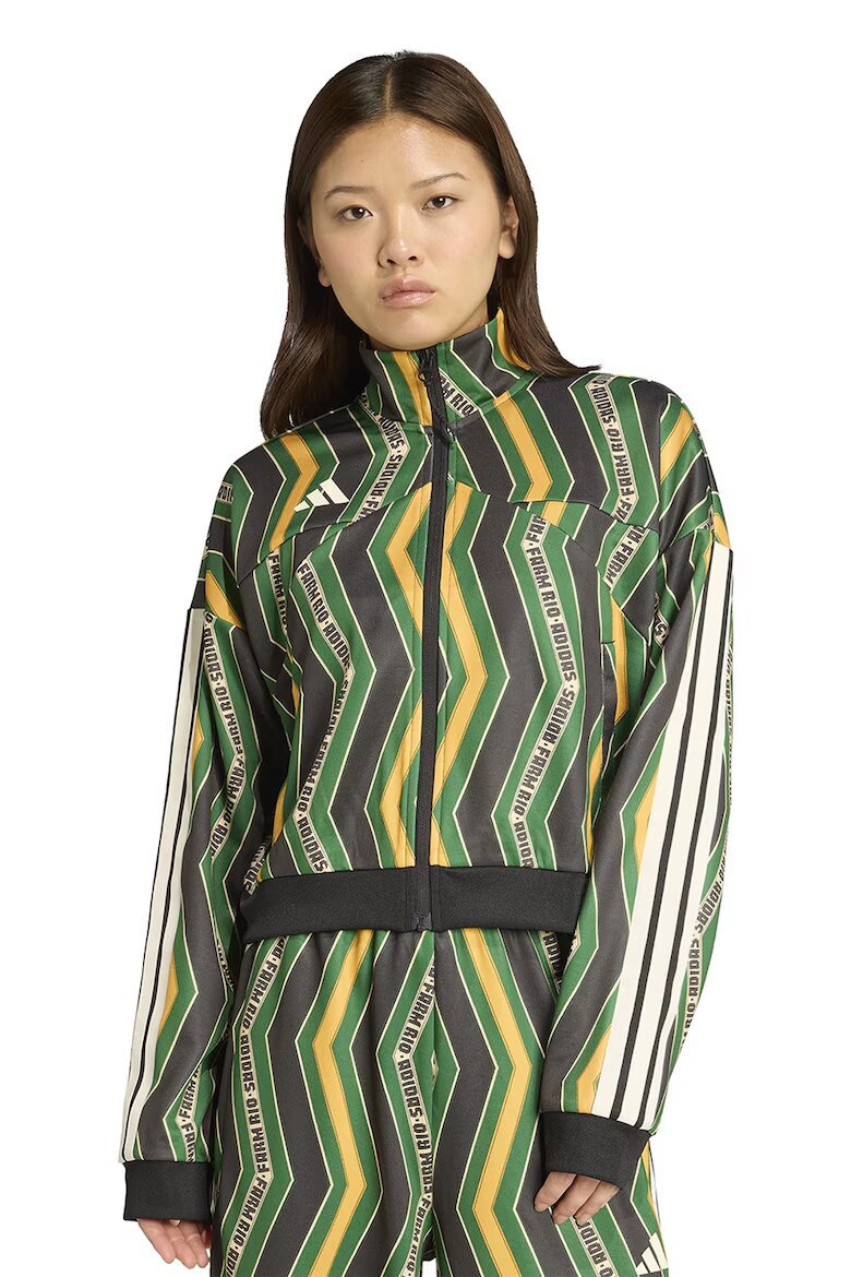 adidas Sportswear Десениран суитшърт с паднали ръкави Черен/Шафраново жълто/Аква зелено