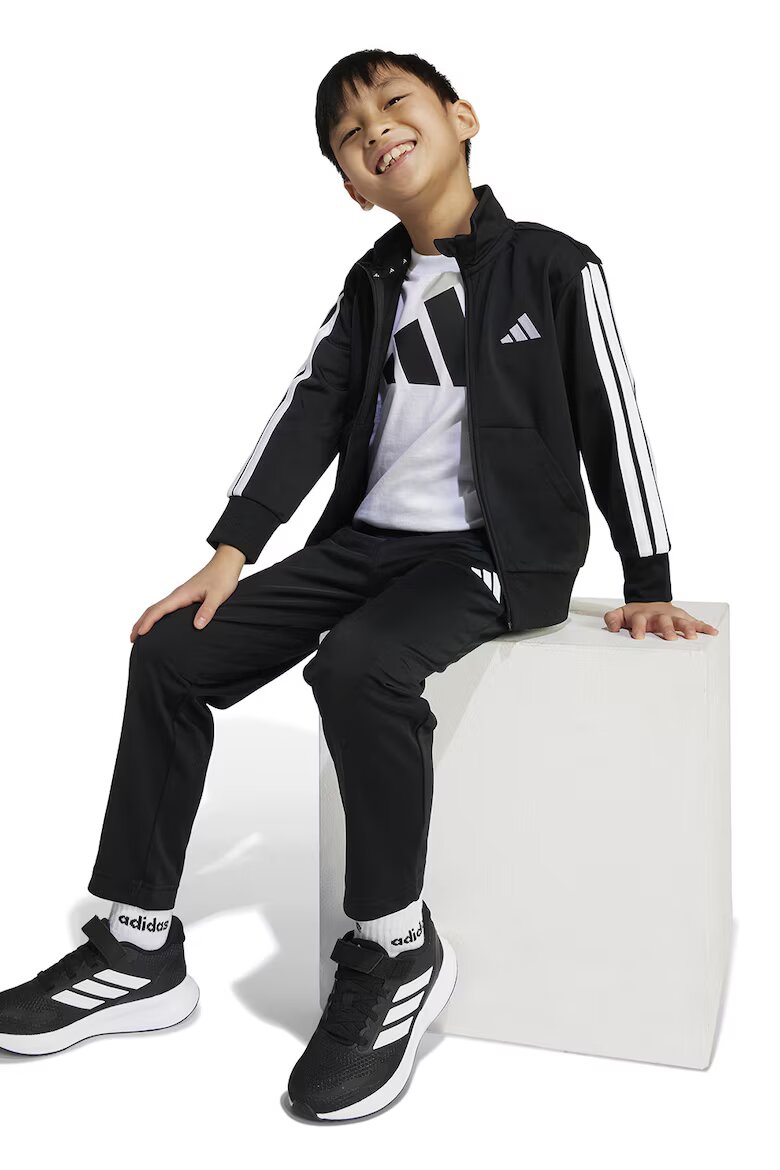 adidas Sportswear Двуцветен спортен екип с цип Бял/Черен