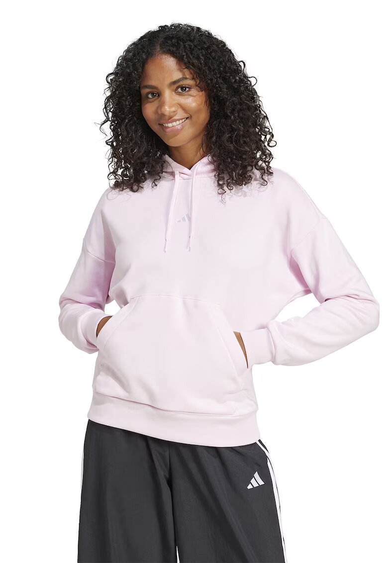 adidas Sportswear Худи Essentials с памук с джоб кенгуру - Бял/Бледо розово