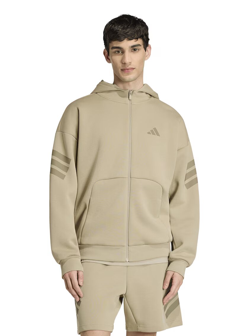 adidas Sportswear Худи Future Icons с паднали ръкави и цип - Бежов