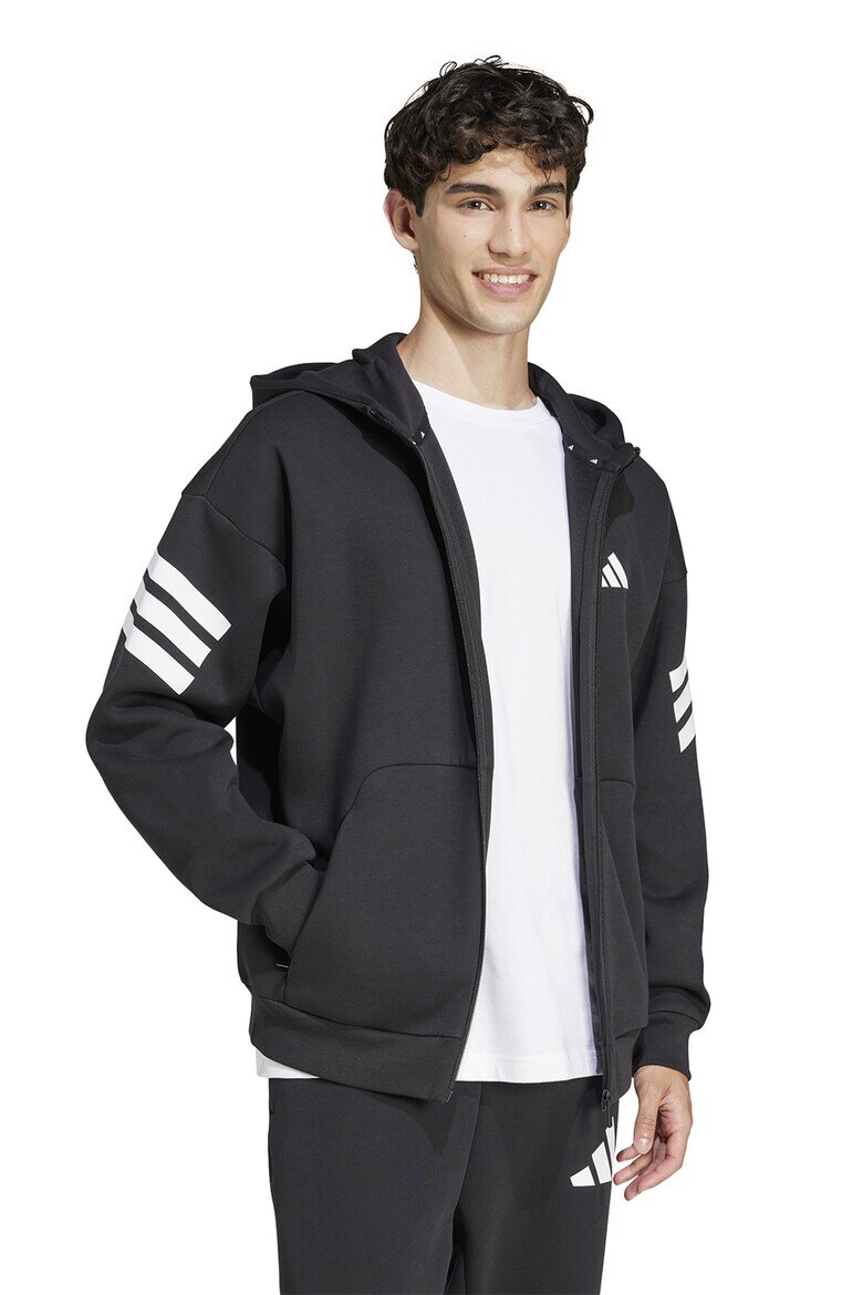 adidas Sportswear Худи Future Icons с паднали ръкави и цип Бял/Черен