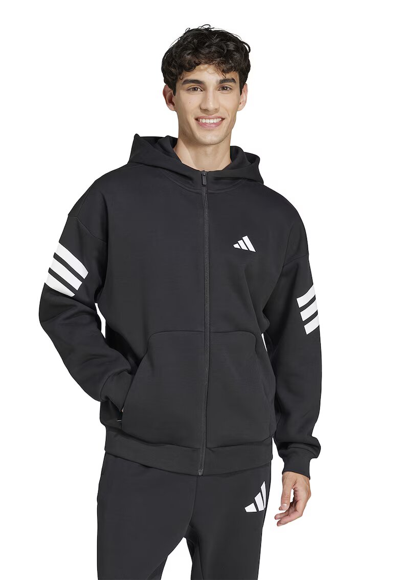 adidas Sportswear Худи Future Icons с паднали ръкави и цип - Бял/Черен