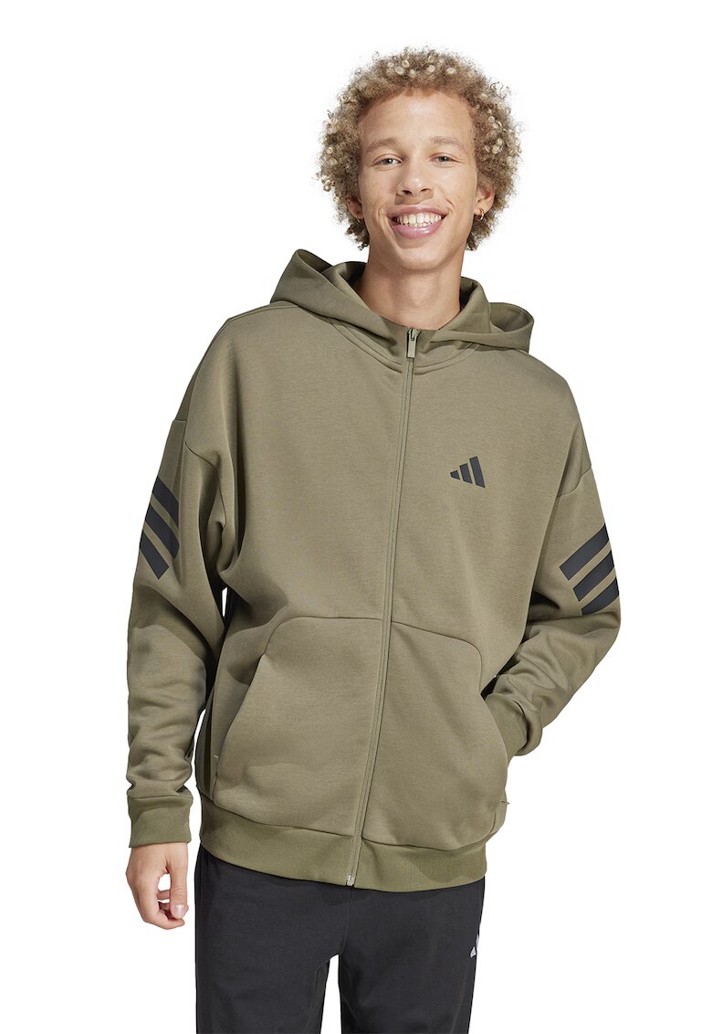 adidas Sportswear Худи Future Icons с паднали ръкави и цип - Черен/Каки