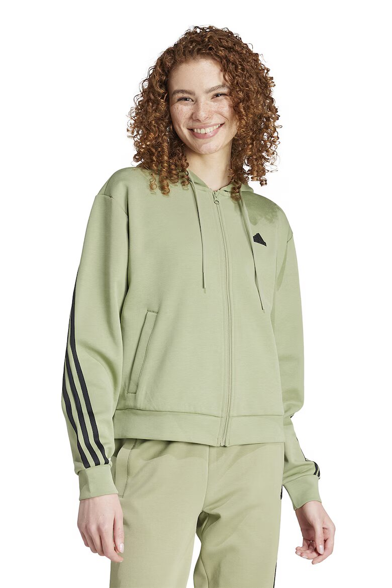 adidas Sportswear Худи Future Icons с цип и лого Черен/Зелени аспержи