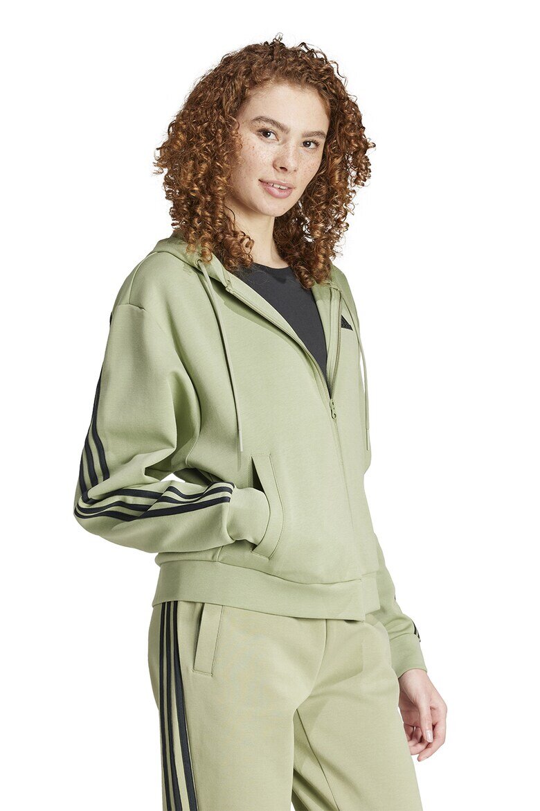 adidas Sportswear Худи Future Icons с цип и лого Черен/Зелени аспержи