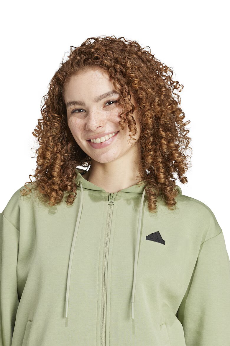 adidas Sportswear Худи Future Icons с цип и лого Черен/Зелени аспержи