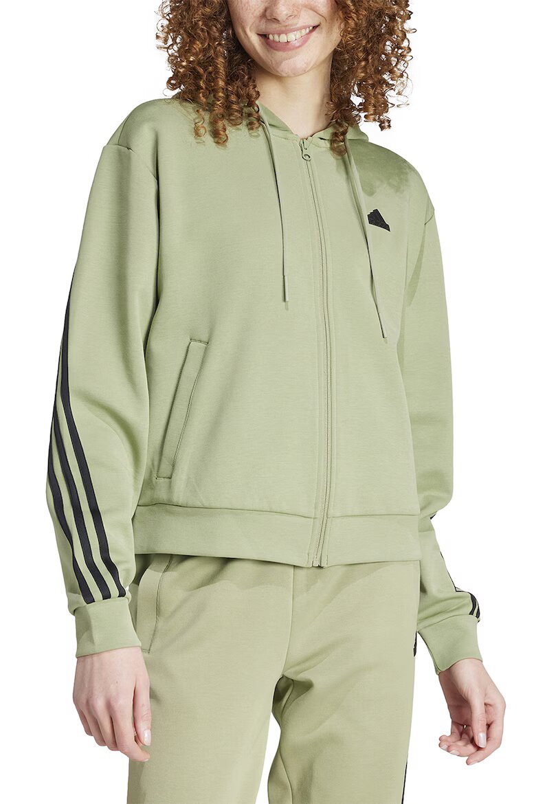 adidas Sportswear Худи Future Icons с цип и лого Черен/Зелени аспержи