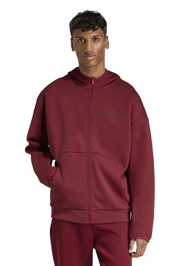 adidas Sportswear Худи Future Icons с цип - Тъмночервен