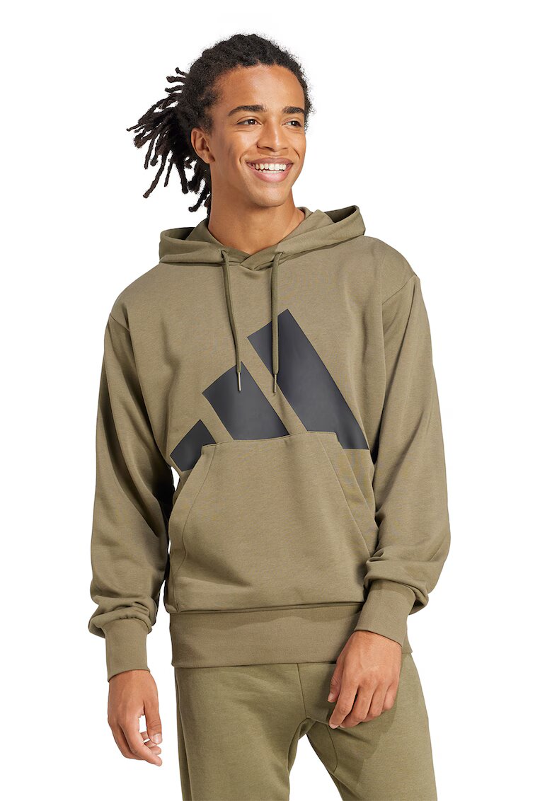 adidas Sportswear Худи с лого - Черен/Каки