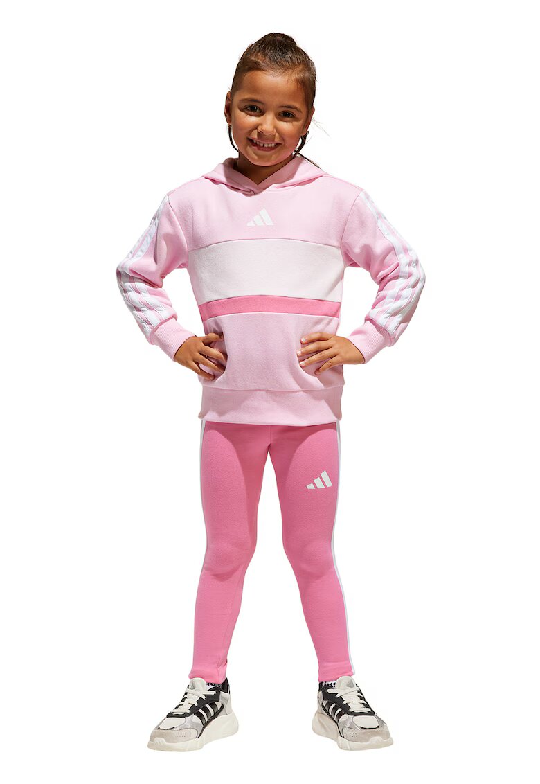 adidas Sportswear Худи с лого и клин - Пастелнорозов/Бял