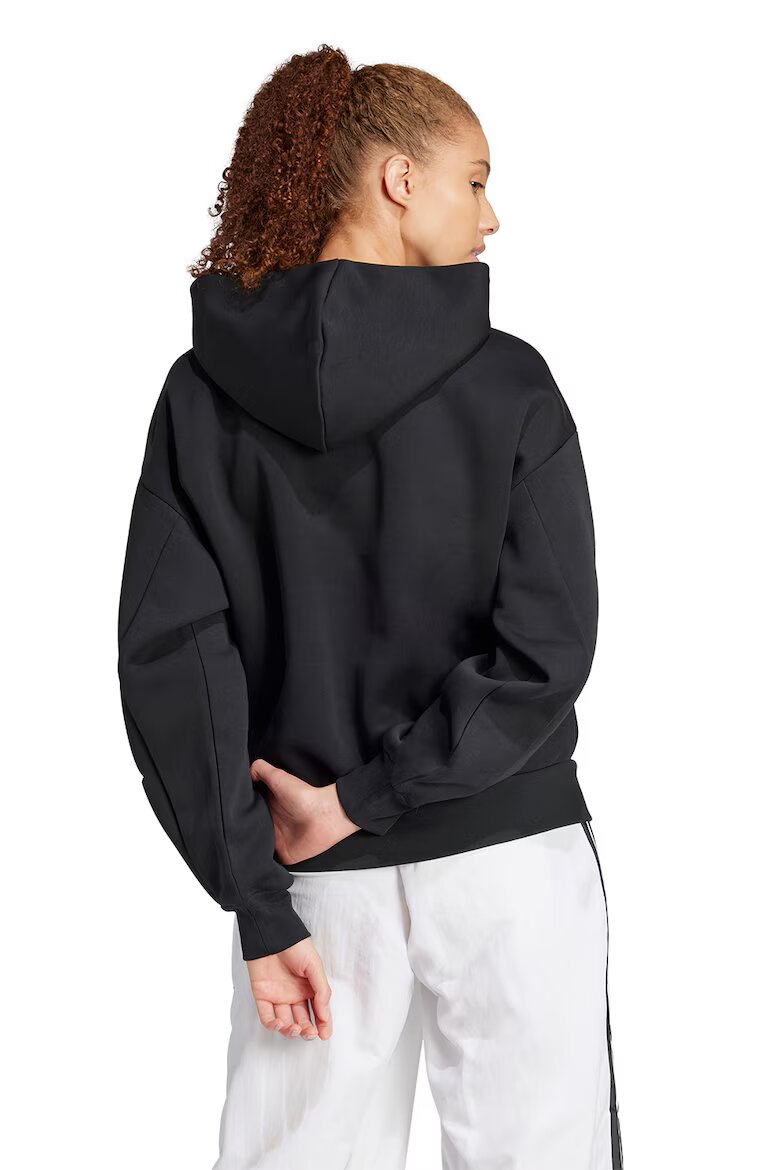 adidas Sportswear Худи с памук с джоб кенгуру Черен/Бял