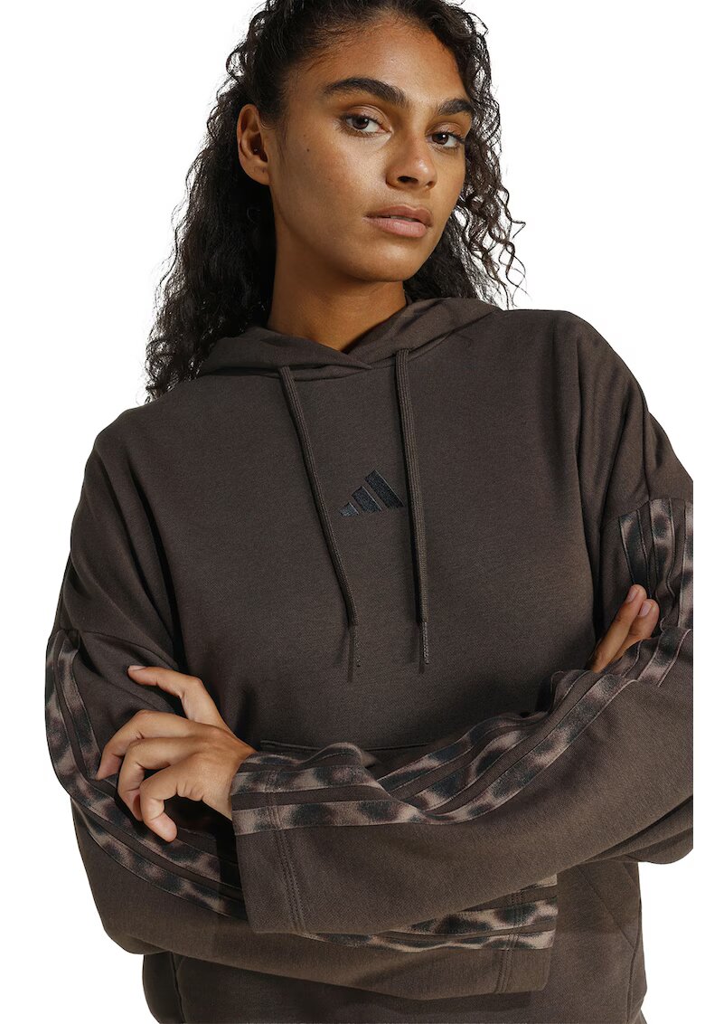 adidas Sportswear Худи с памук с лого - Кафяв