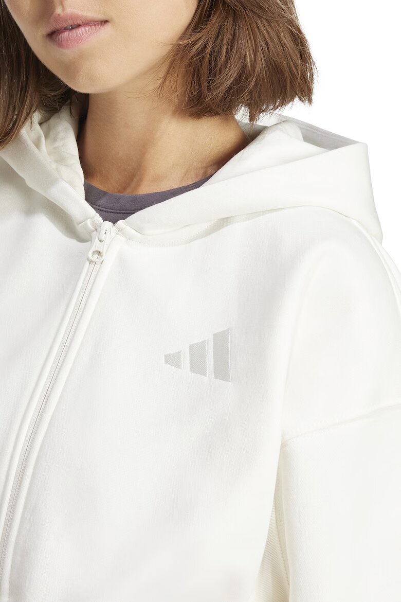 adidas Sportswear Худи с памук с цип Бял