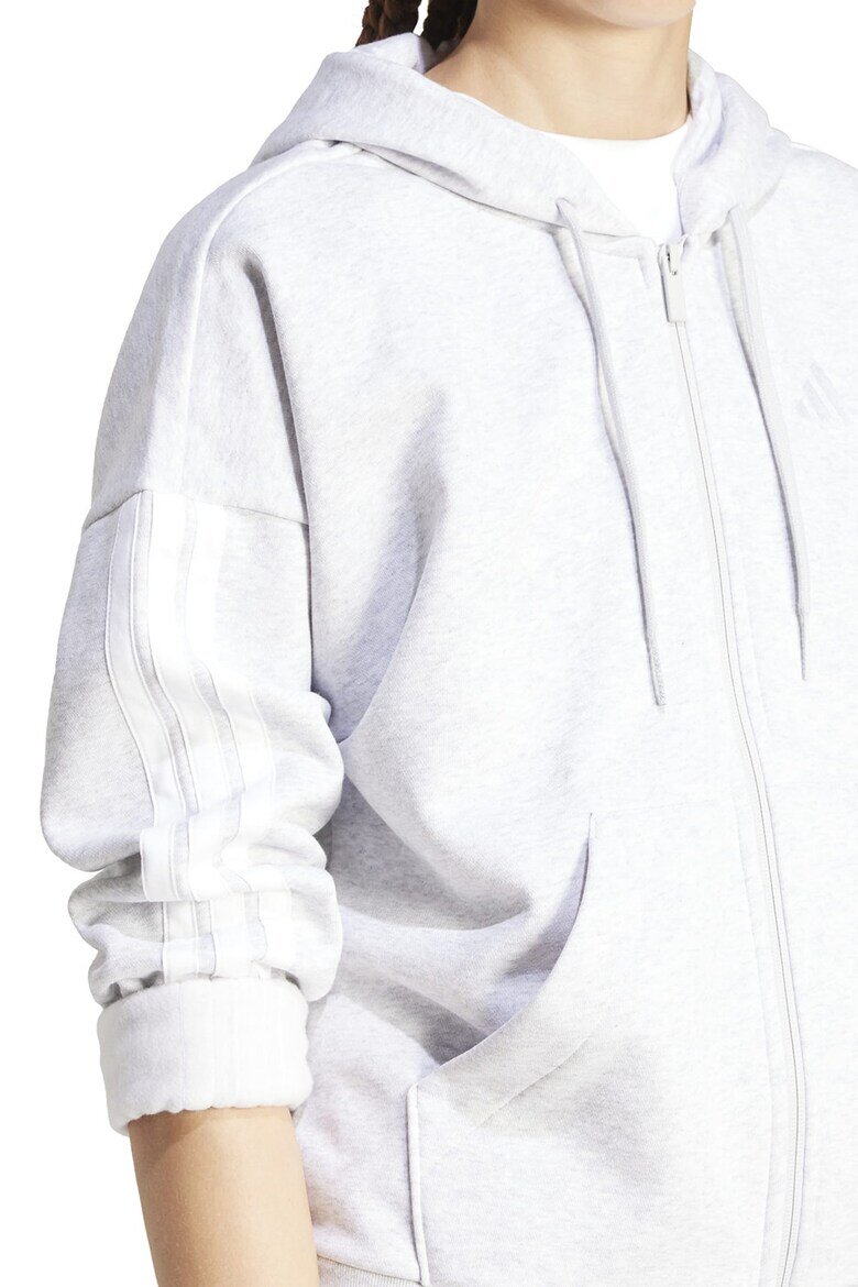 adidas Sportswear Худи с памук с цип Бял/Светло сив
