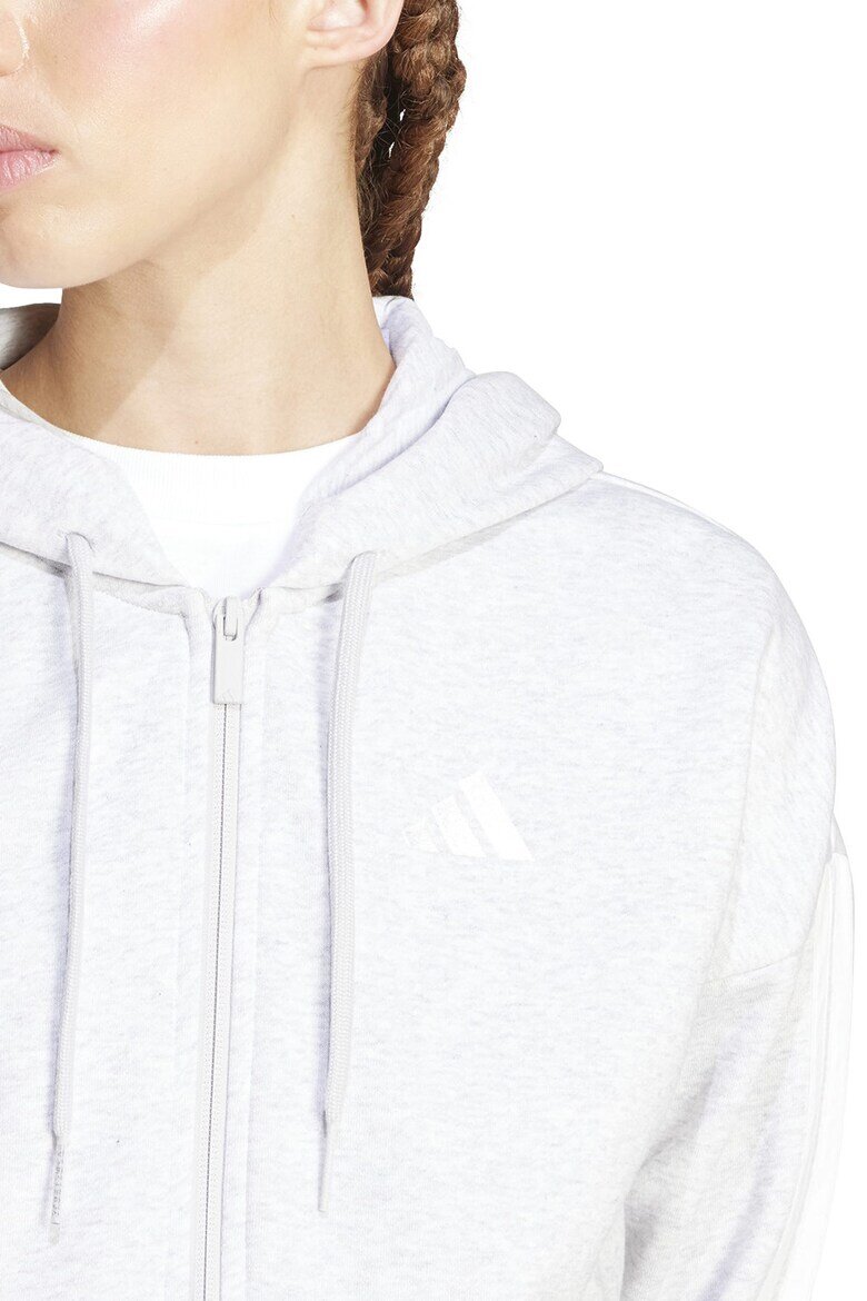 adidas Sportswear Худи с памук с цип Бял/Светло сив