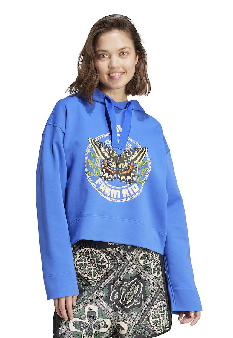 adidas Sportswear Худи с шарка и паднали ръкави