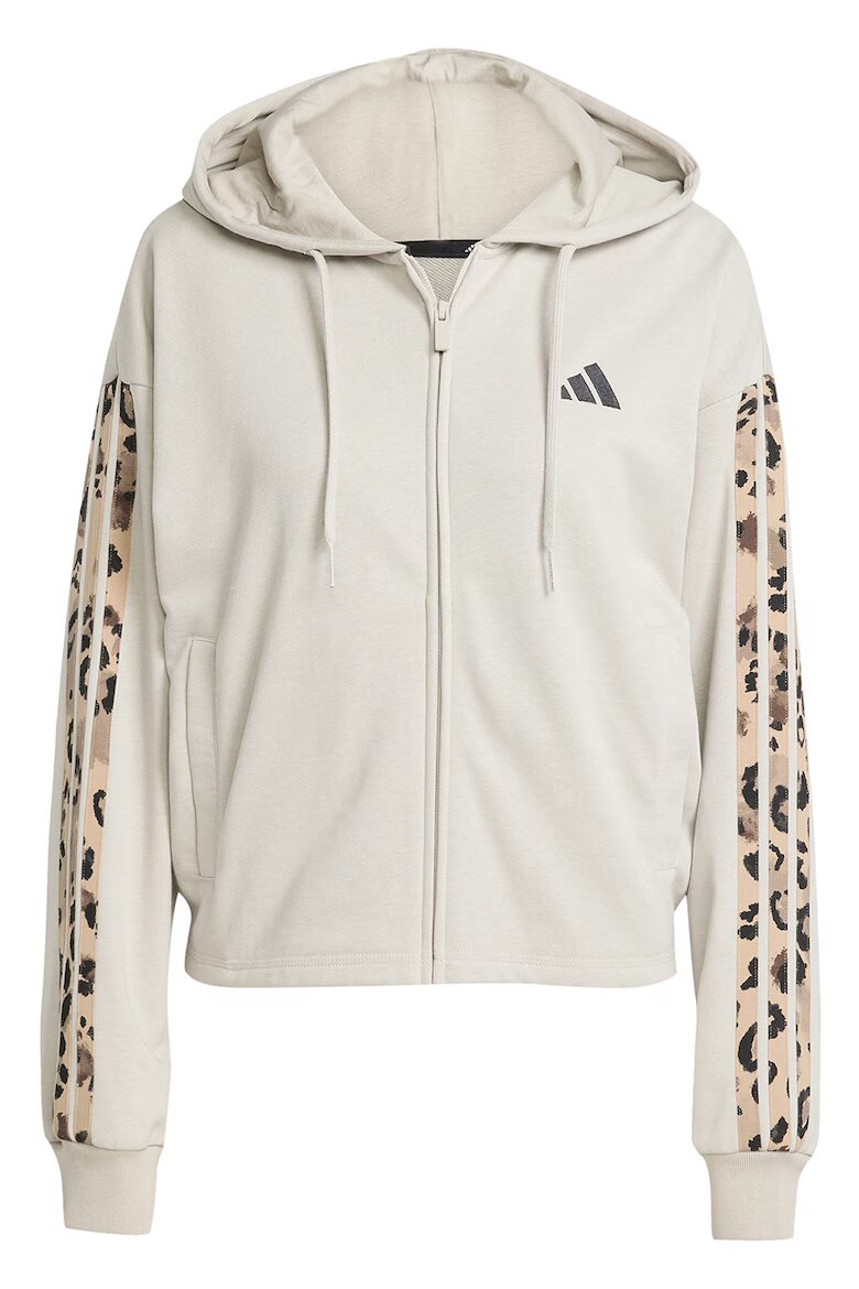 adidas Sportswear Худи с цип и два джоба Светлокафяв/Светло бежово