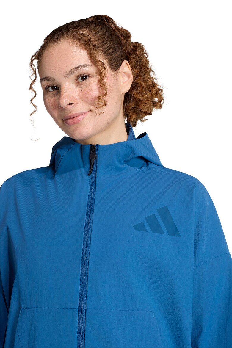 adidas Sportswear Худи с цип и джобове Син