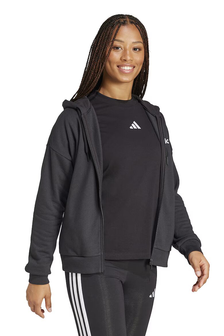adidas Sportswear Худи с цип и лого Бял/Черен
