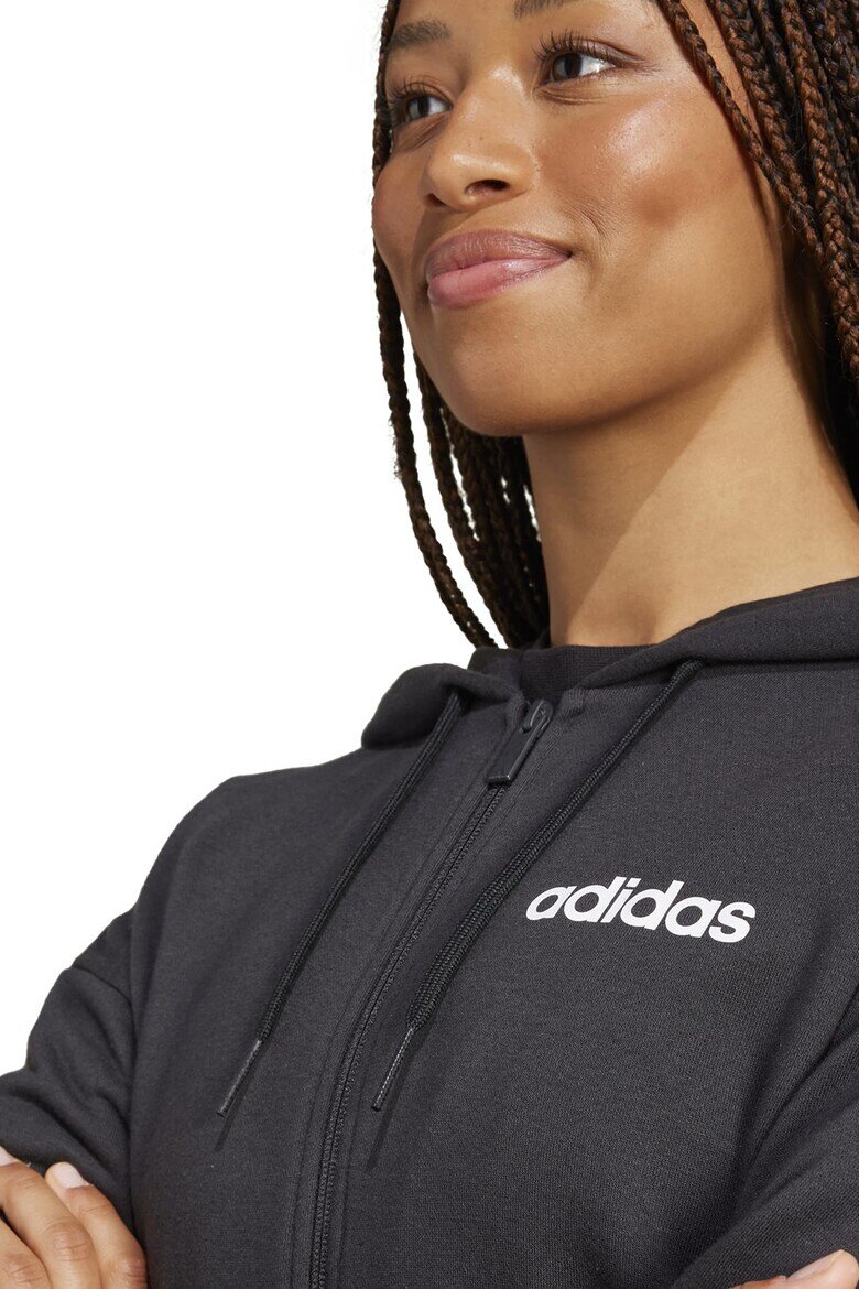 adidas Sportswear Худи с цип и лого Бял/Черен