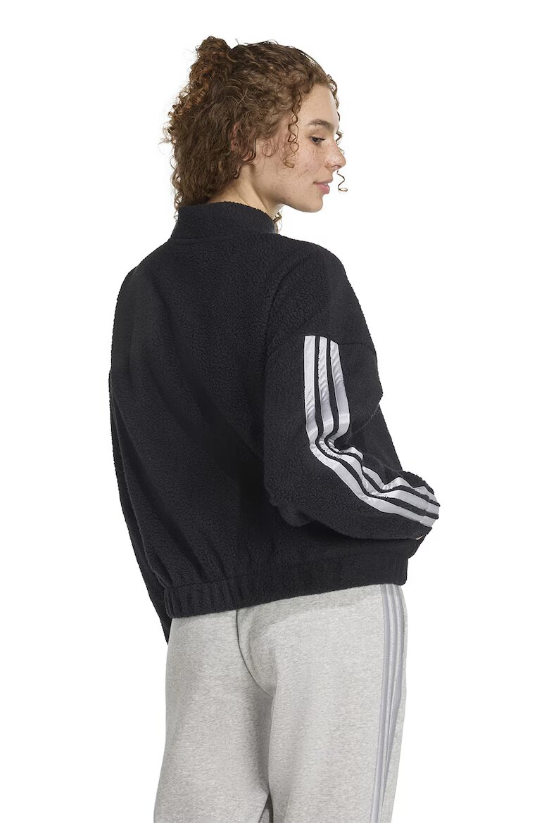 adidas Sportswear Худи с цип и лого - Черен/Сребрист