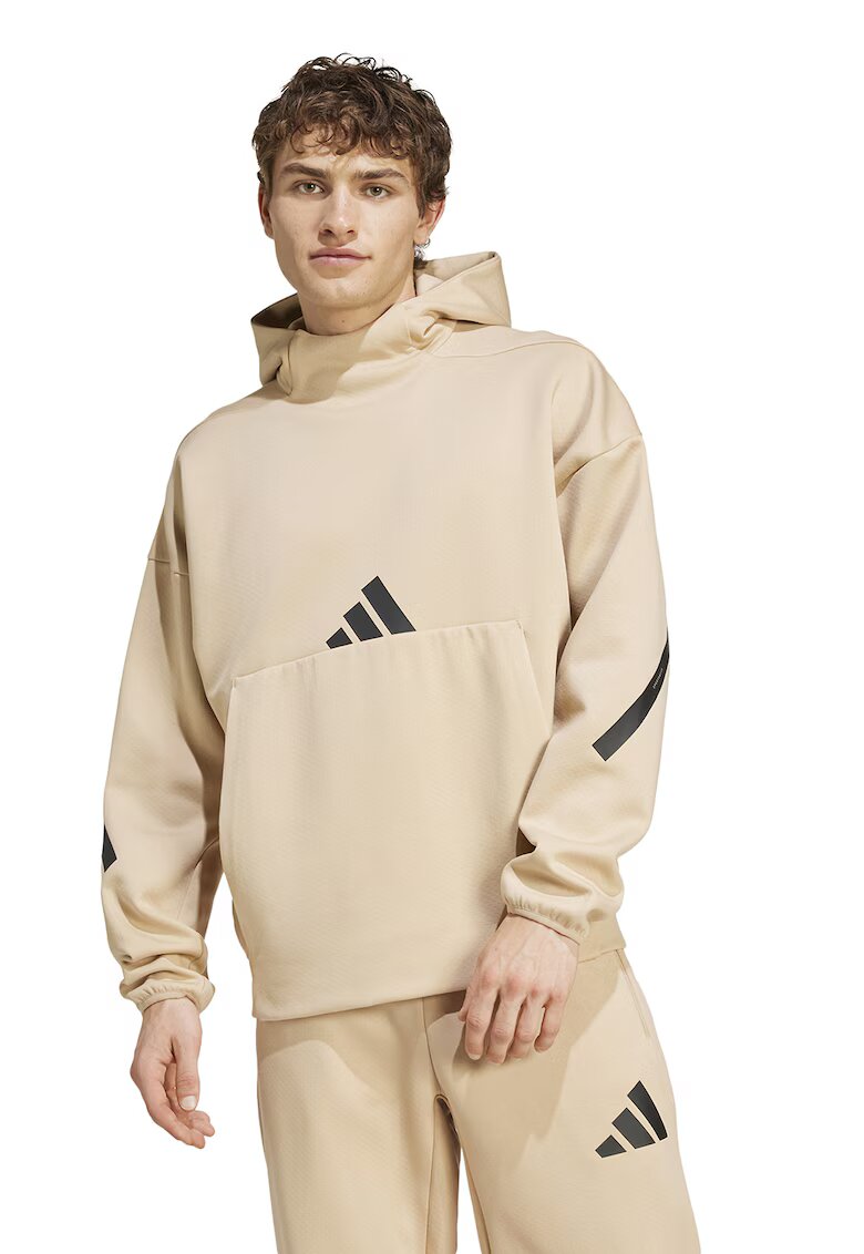 adidas Sportswear Худи Z.N.E. с паднали ръкави - Бежов/Избеляло черно