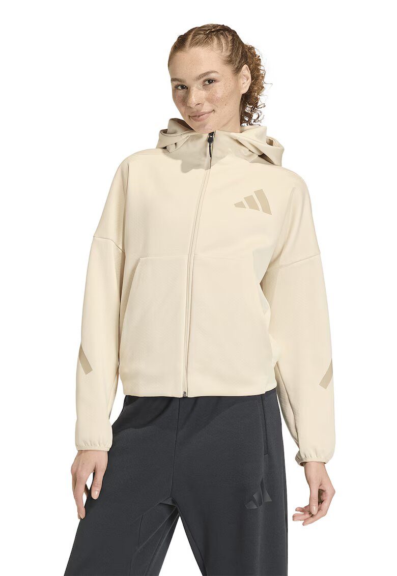 adidas Sportswear Худи Z.N.E. с паднали ръкави и скосени джобове - Бежов