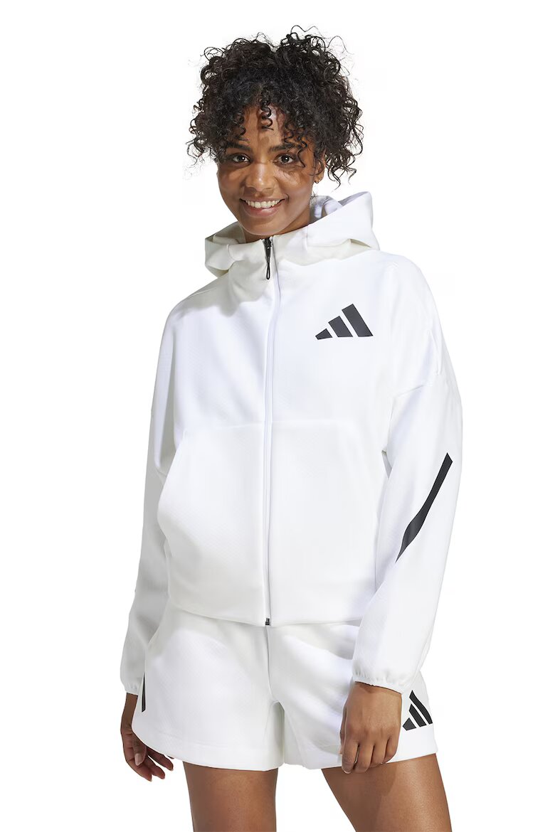 adidas Sportswear Худи Z.N.E. с паднали ръкави и скосени джобове Бял