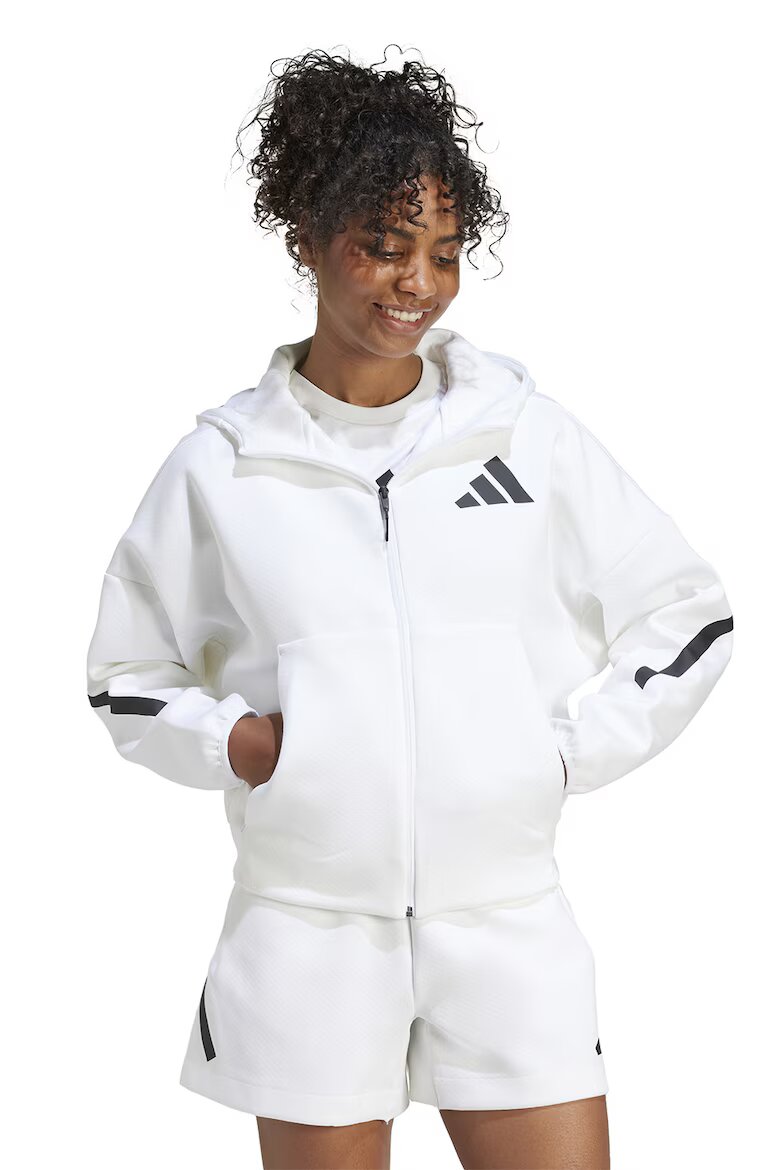 adidas Sportswear Худи Z.N.E. с паднали ръкави и скосени джобове Бял