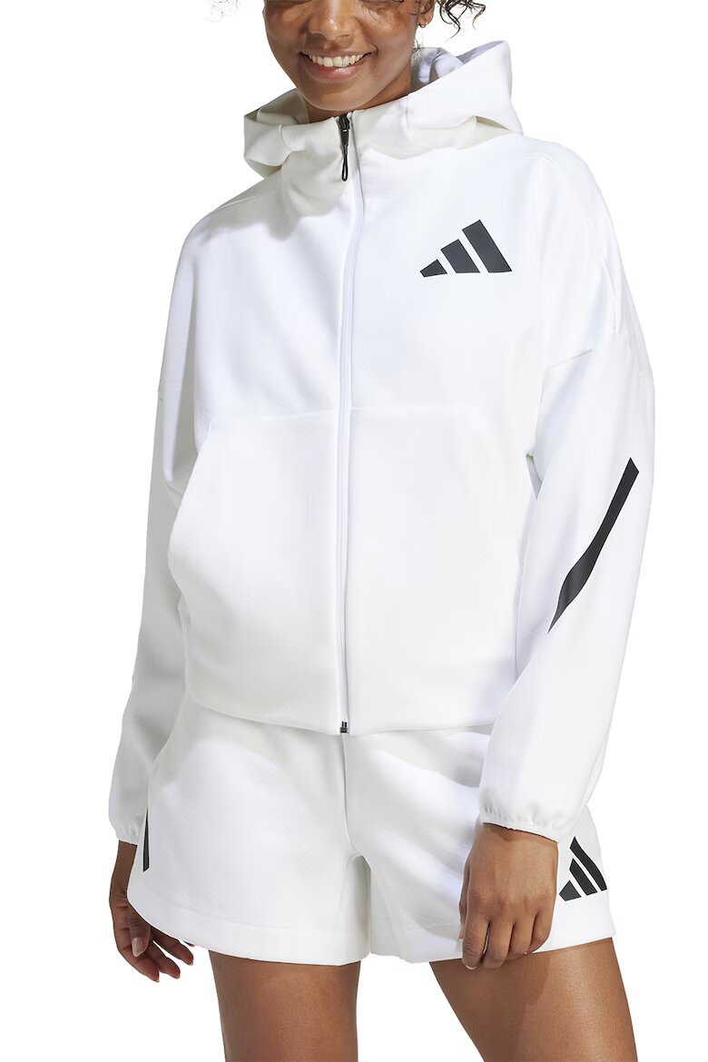 adidas Sportswear Худи Z.N.E. с паднали ръкави и скосени джобове Бял