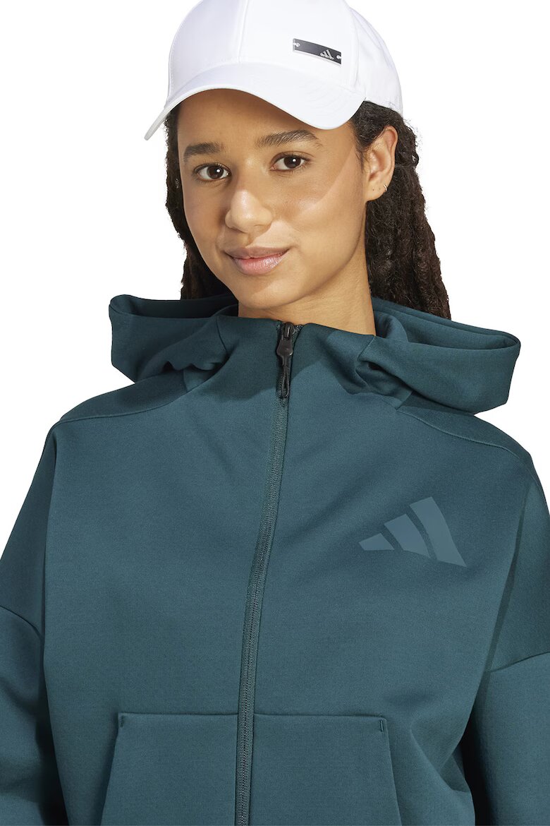 adidas Sportswear Худи Z.N.E. с паднали ръкави и скосени джобове Тъмнозелен