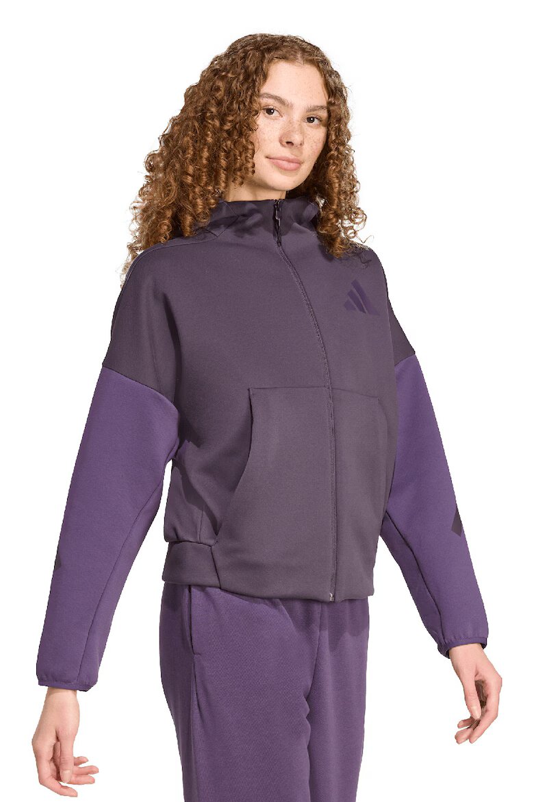 adidas Sportswear Худи Z.N.E с цип и паднали ръкави Виолетов/Тъмновиолетов