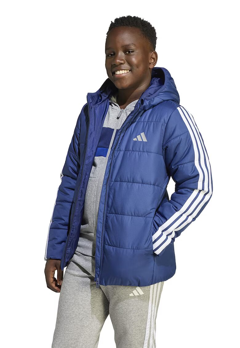 adidas Sportswear Капитонирано яке с качулка - Кралско Синьо/Бял
