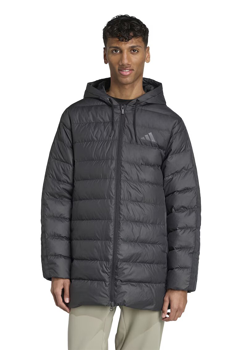adidas Sportswear Капитонирано зимно яке с качулка и монограми