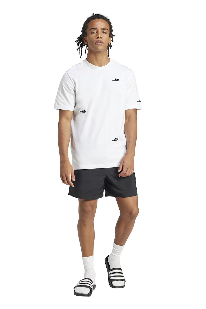 adidas Sportswear Къс панталон с джобове встрани Бял/Черен