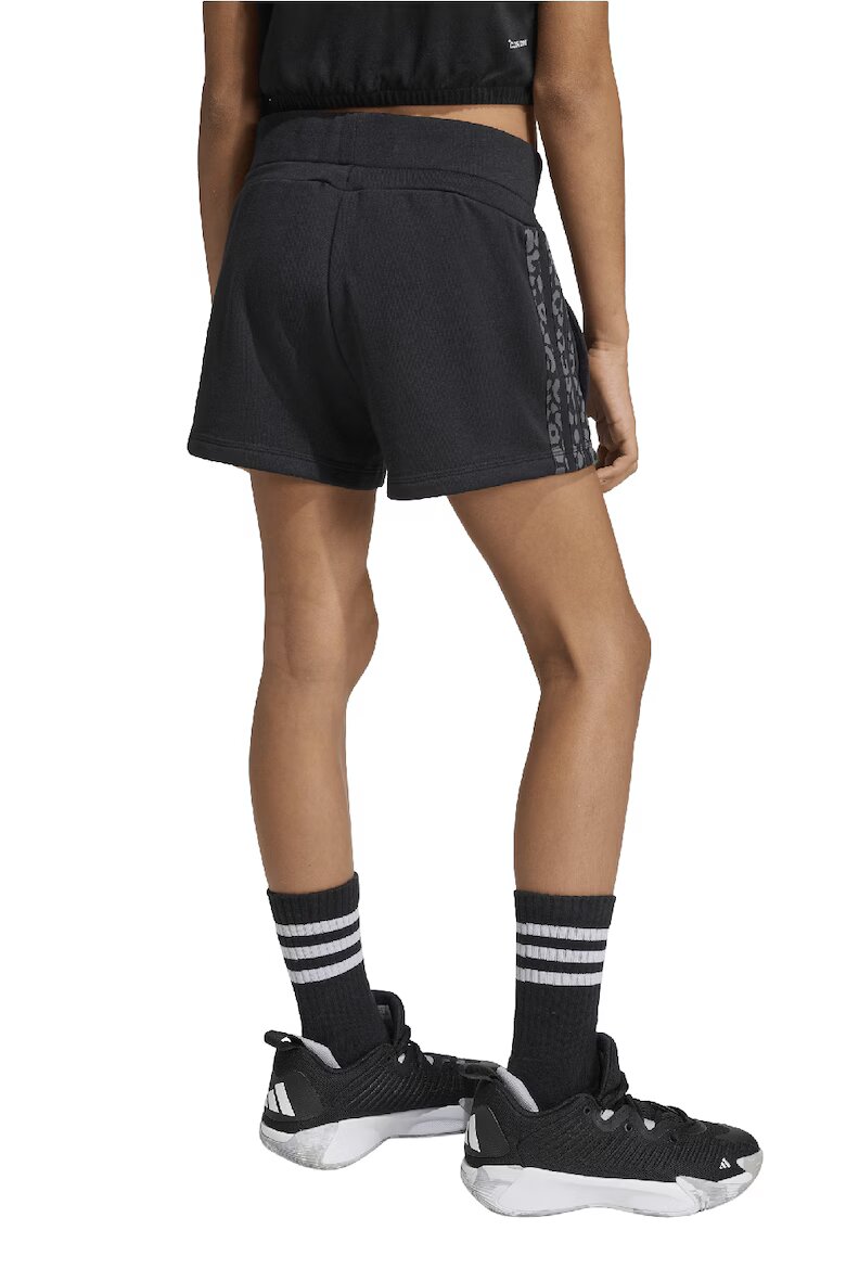 adidas Sportswear Къс панталон с еластична талия Черен/Сив