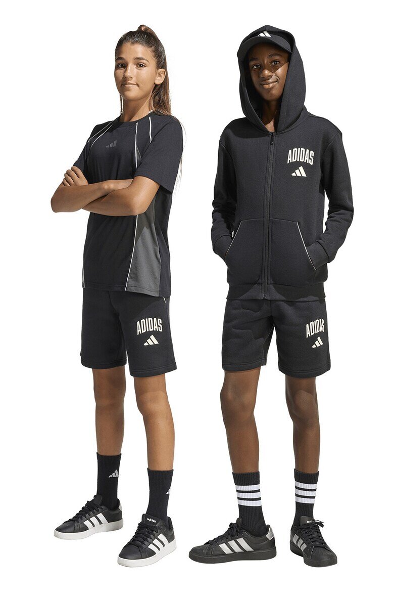 adidas Sportswear Къс панталон с лого Черен/Мръснобял