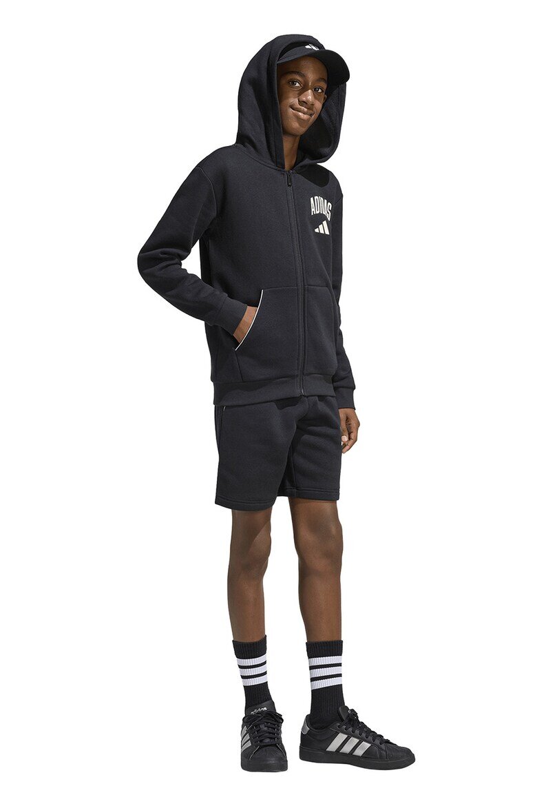 adidas Sportswear Къс панталон с лого Черен/Мръснобял