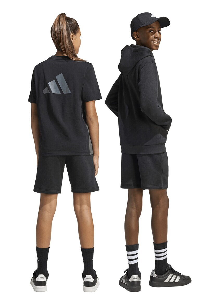 adidas Sportswear Къс панталон с лого Черен/Мръснобял