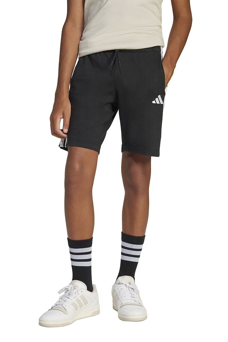 adidas Sportswear Къс панталон с връзка и джобове встрани Черен