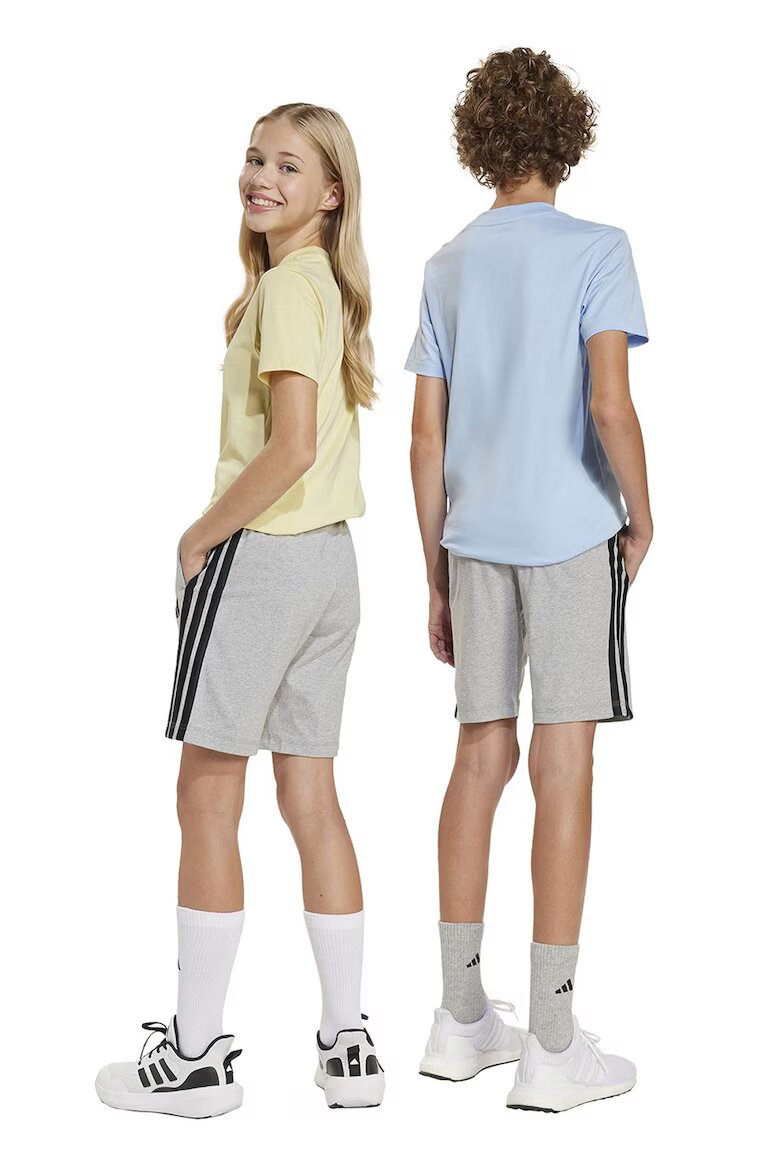 adidas Sportswear Къс панталон с връзка и джобове встрани Tъмносив