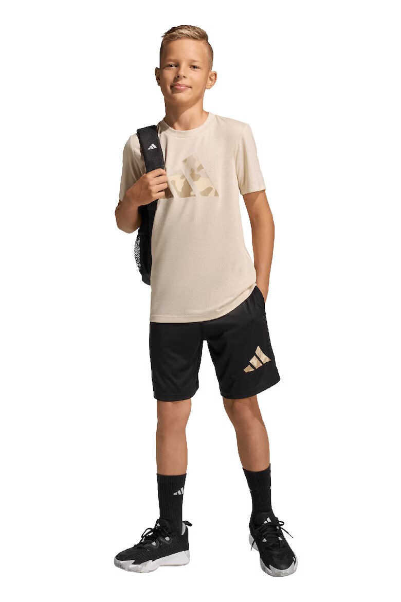 adidas Sportswear Къс спортен екип с лого Черен/Бежов