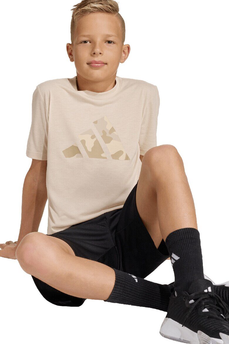 adidas Sportswear Къс спортен екип с лого Черен/Бежов