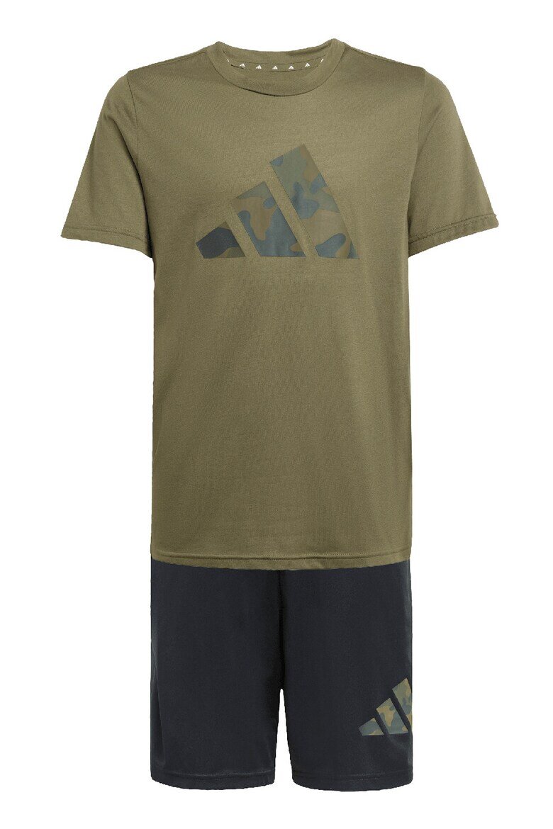 adidas Sportswear Къс спортен екип с лого Каки